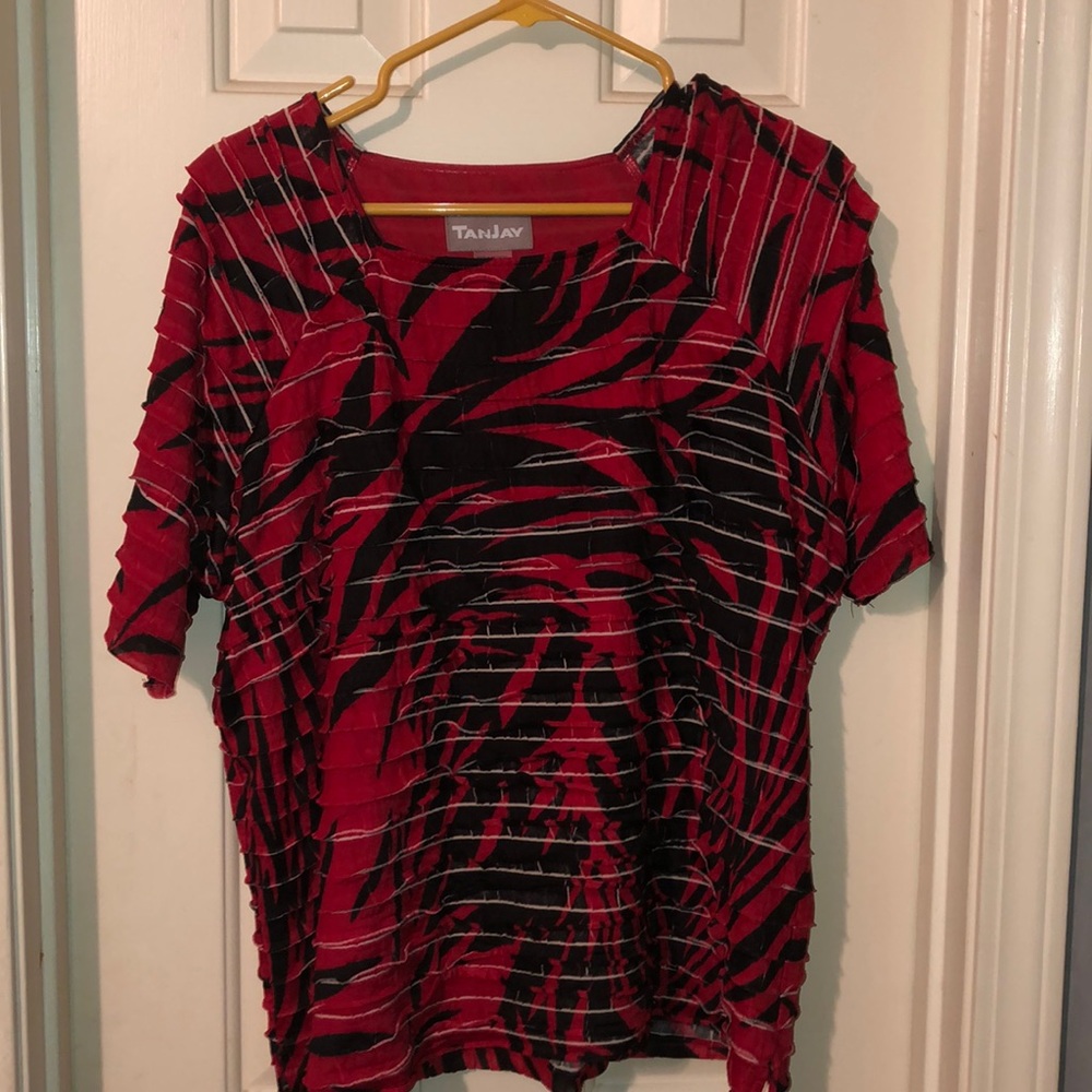 Red and black blouse